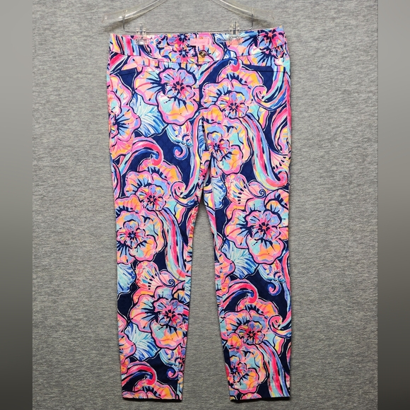 LILLY PULITZER Kelly Skinny Ankle Stretchy Pants "BOHO BATEAU"  Vacation Preppy - Picture 1 of 4